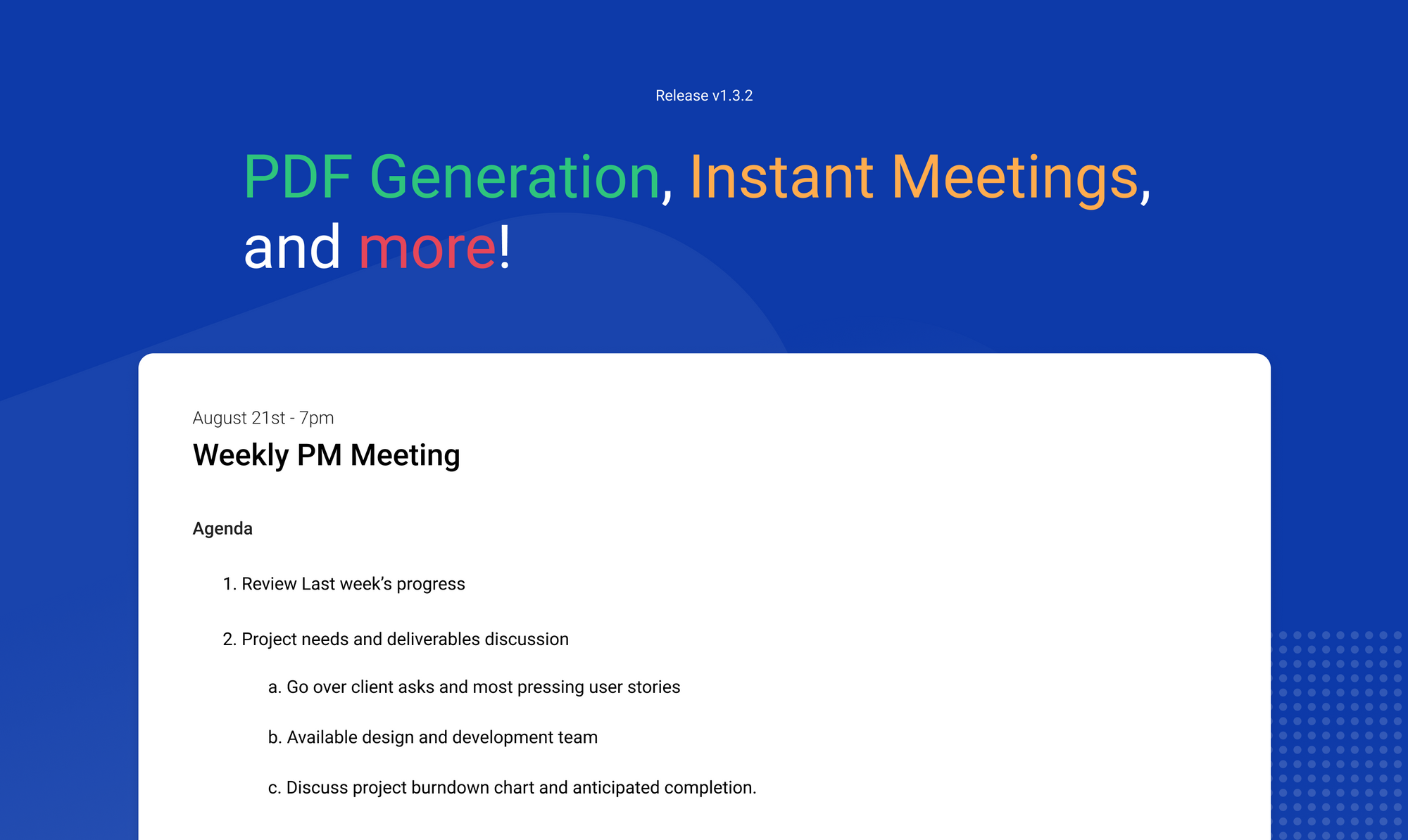 Instant Meetings, Upgraded PDF Downloads, and More Updates
