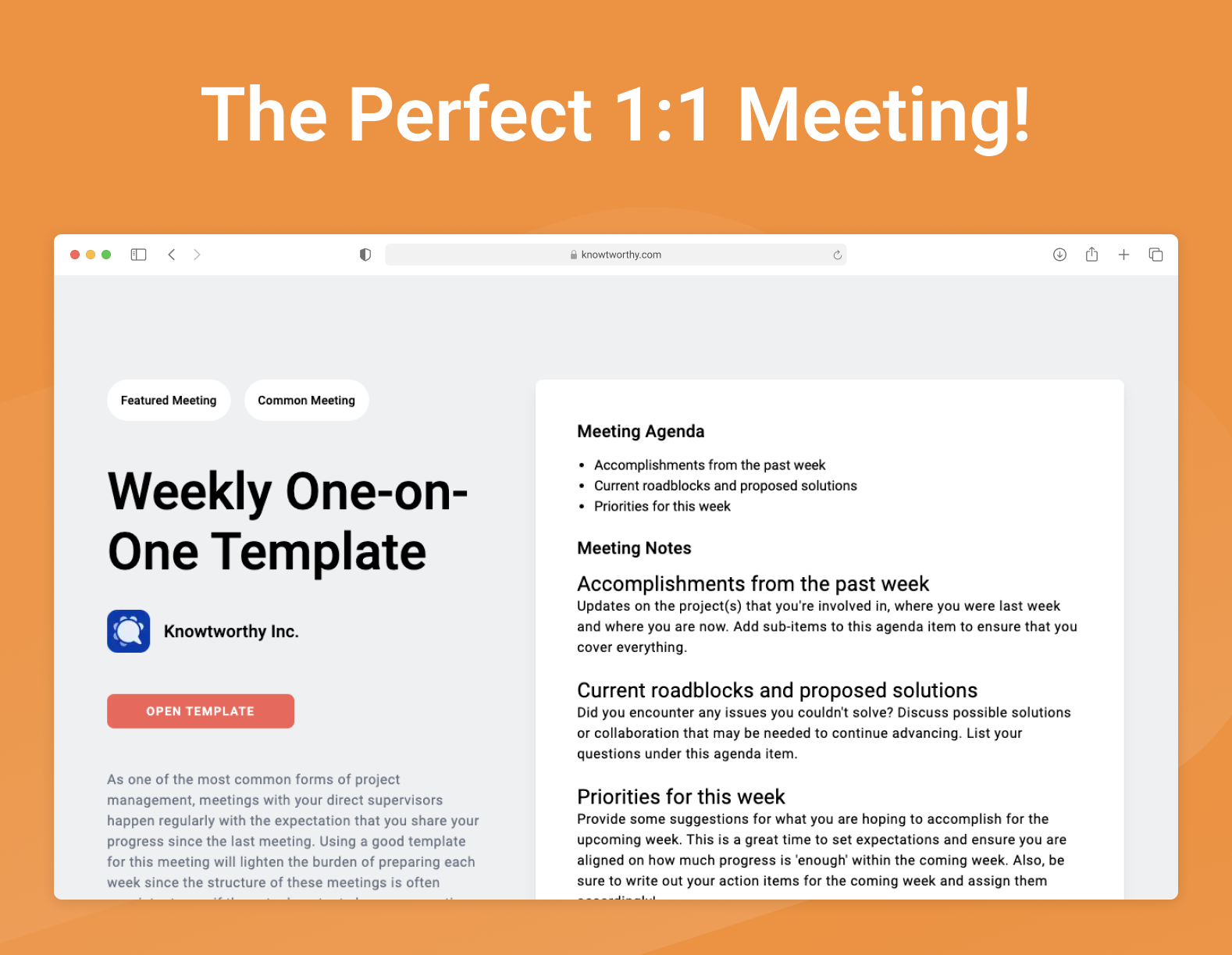 How to Run a Productive One-on-One Weekly Check-In Meeting (Free Templates)