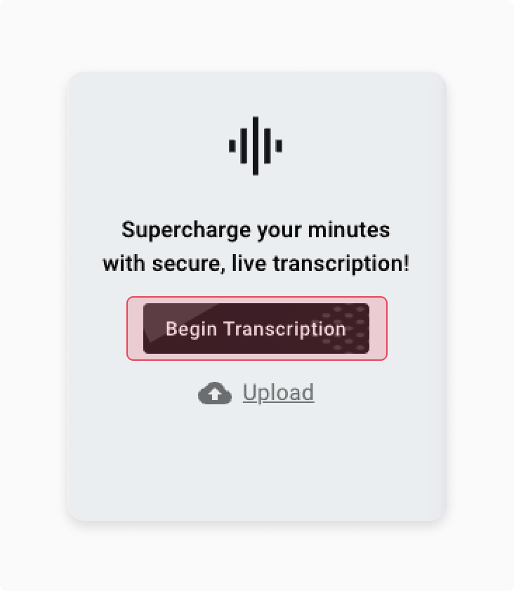 Start an audio recording to create some transcripts to download