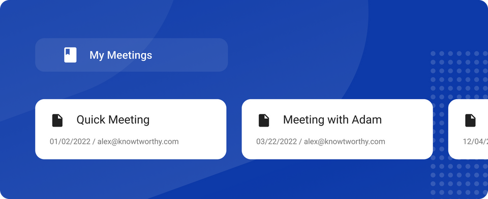 How to use the “My Meetings” Page