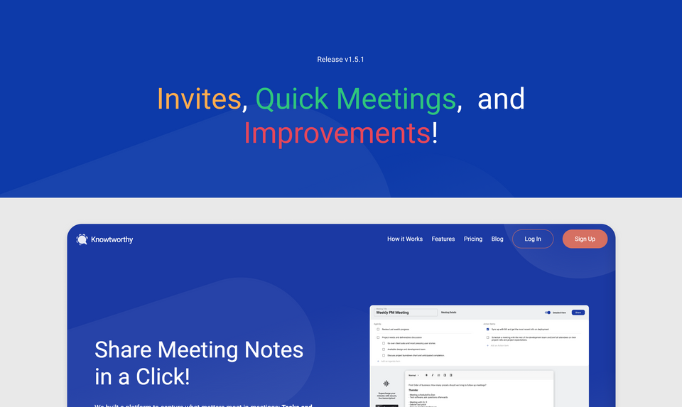 Invites, Quick Meetings, and Improvements!
