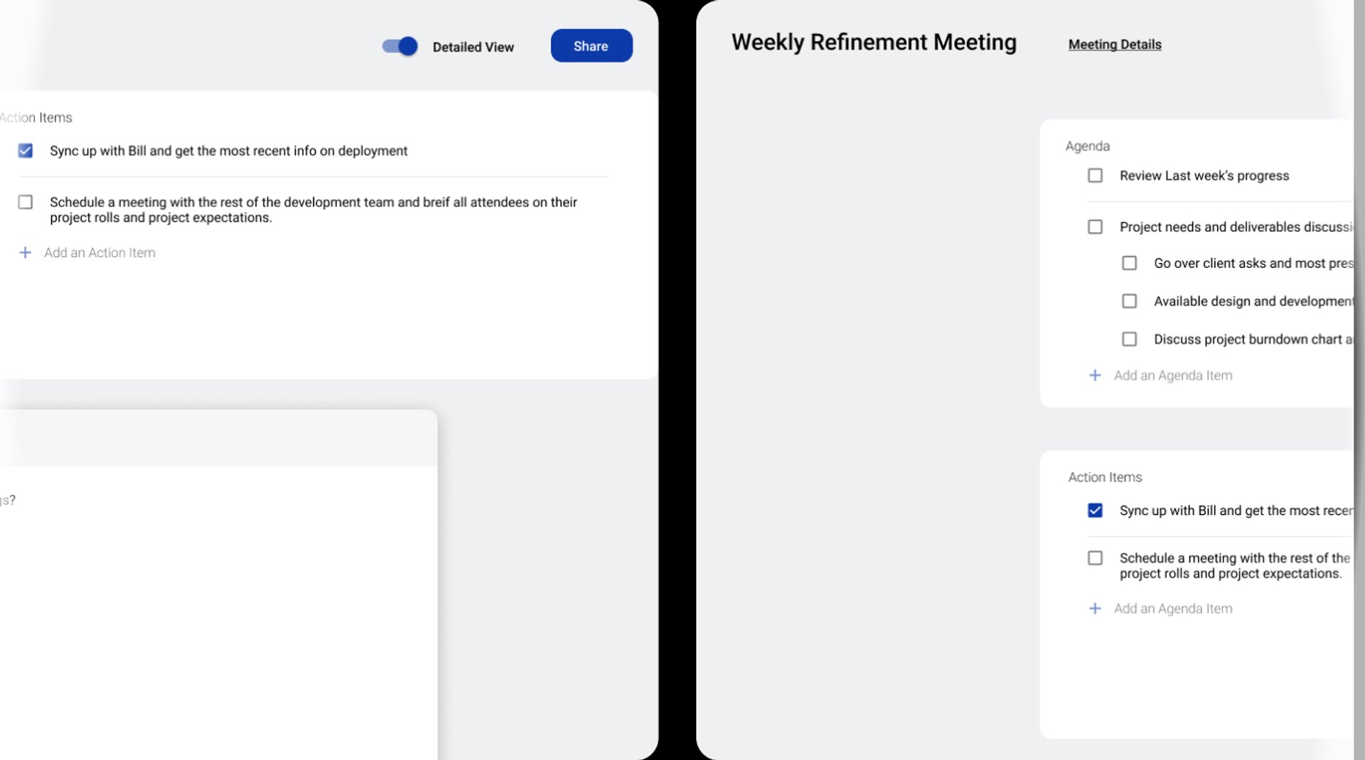 Knowtworthy real-time meeting document.