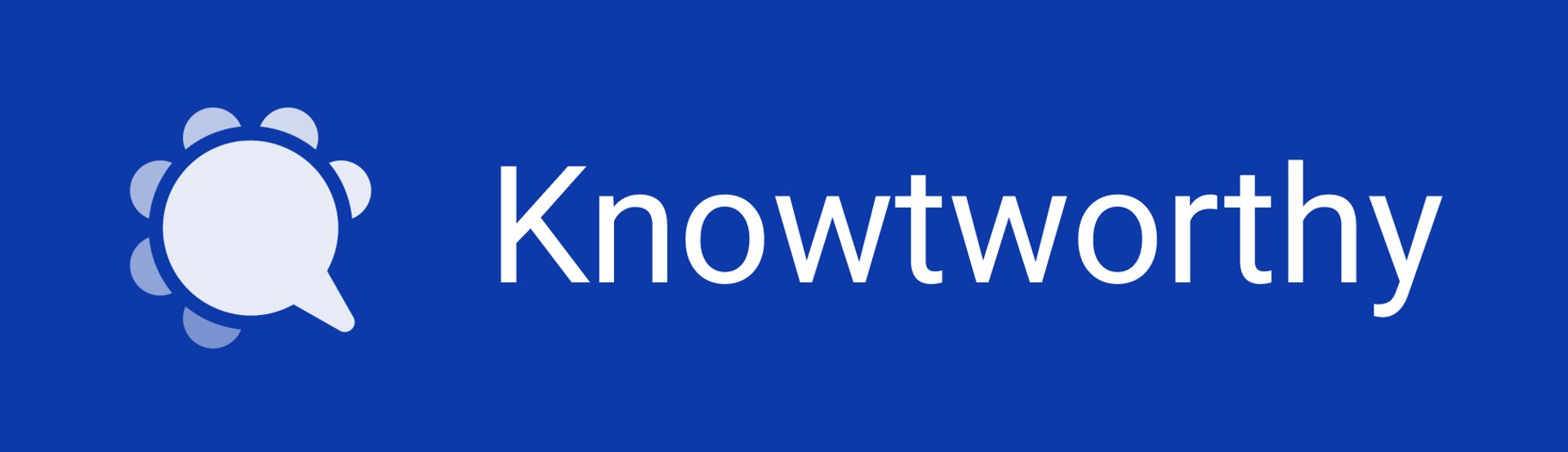 Blue Knowtworthy Logo with Company Name