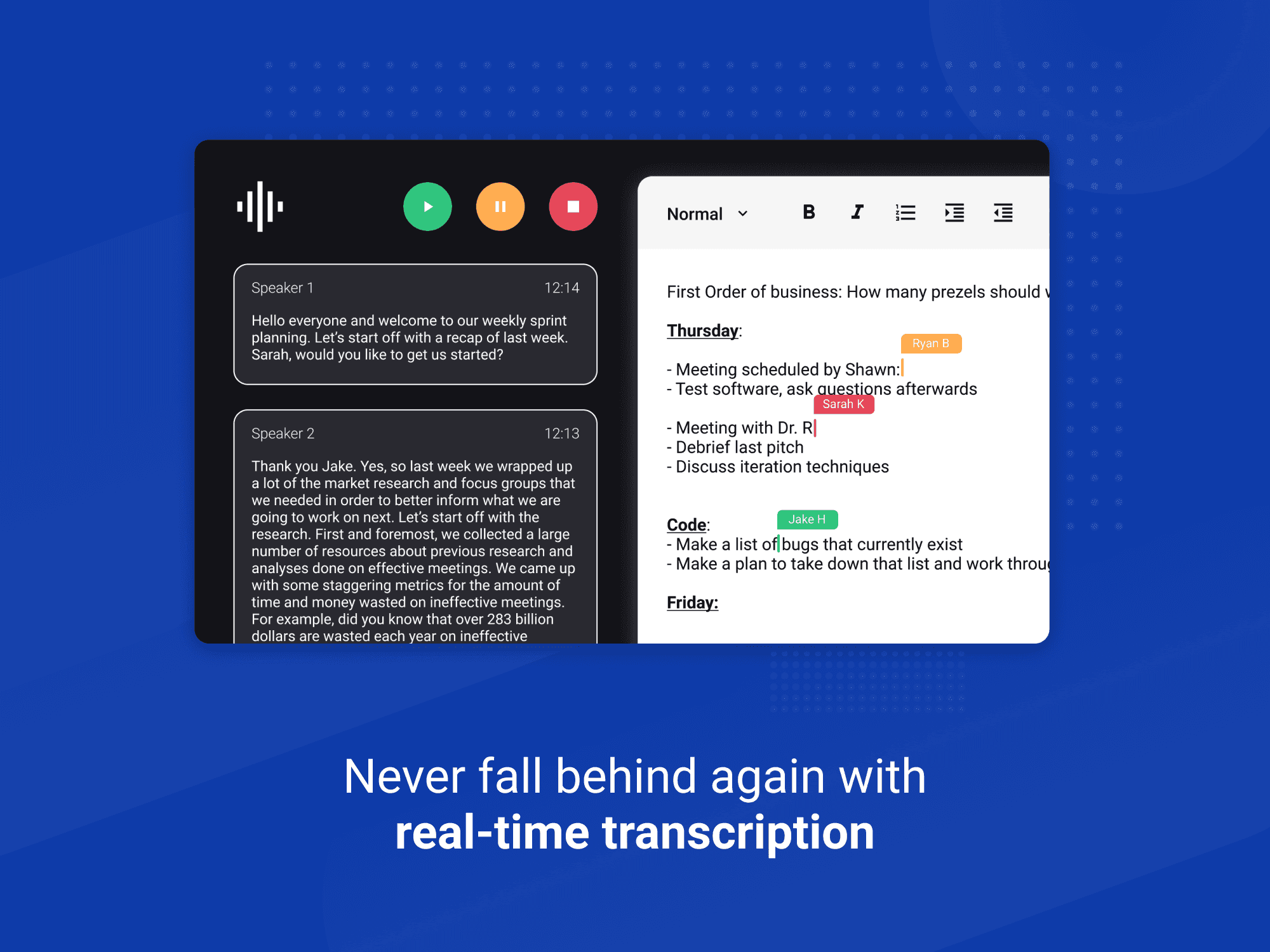 Knowtworthy Real-Time Transcription Graphic